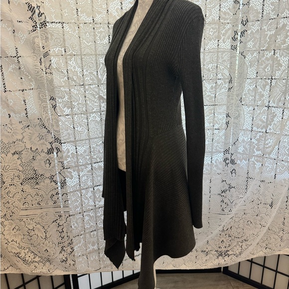Women’s Dark Gray Open Front Cardigan Duster Sweater Open Front Size XL - Picture 3 of 12